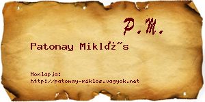 Patonay Miklós névjegykártya
