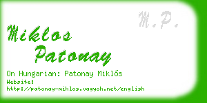 miklos patonay business card